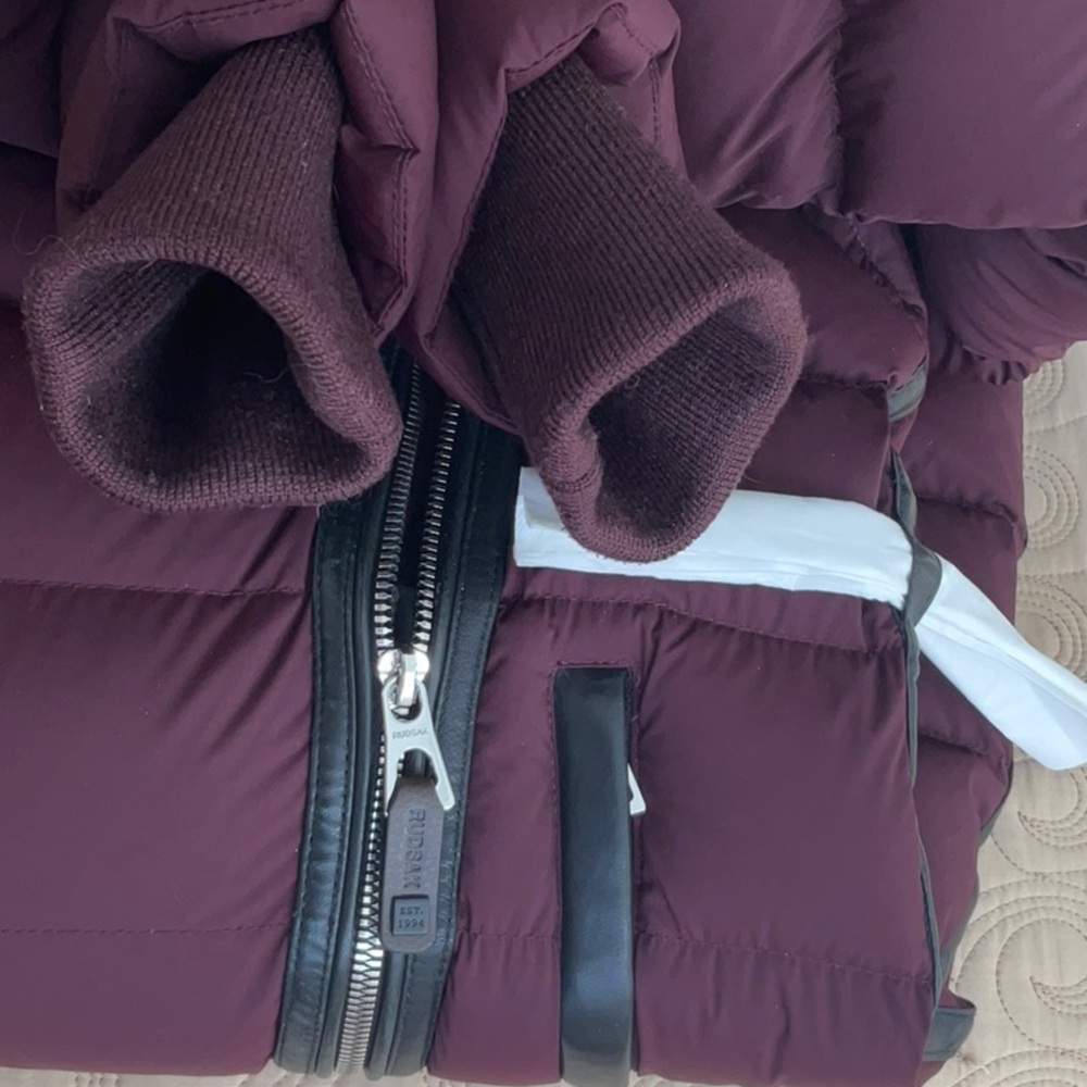 Rudsak Melodic Quilted Down Winter Coat / WITH OR WITHOUT FUR/ Burgundy / Medium - Picture 11 of 16